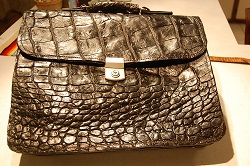 alligator leather briefcase, gator skin, hide