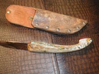 cow horn, knife, knived, bone, custom, handmade, alligator, gator