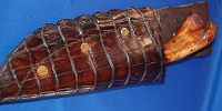 Alligator Leg Bone Knife handle Gator leather Sheath