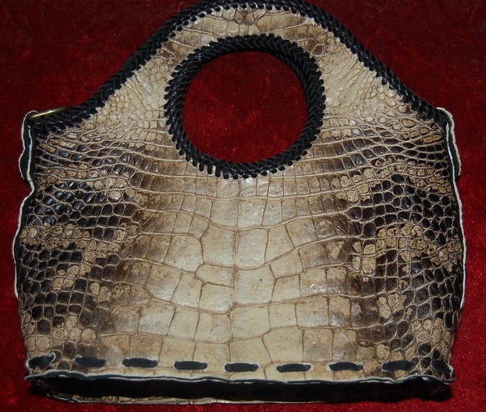 Natural Alligator Leather MarketPlace Handbag-Purse